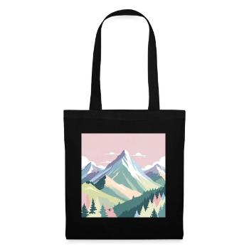 Abstract mountain landscape with pastel colors - Tote Bag - black - Front