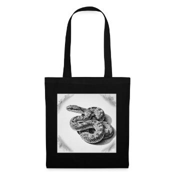 Black and White Scale Snake - Tote Bag - black - Front