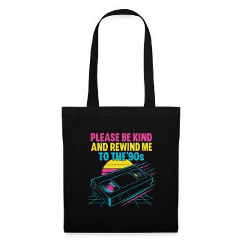 Retro 90s Cassette Tape and Sunset Design - Tote Bag - black - Front