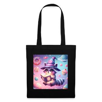 Whimsical Mystic Raccoon in Candyland - Tote Bag - black - Front
