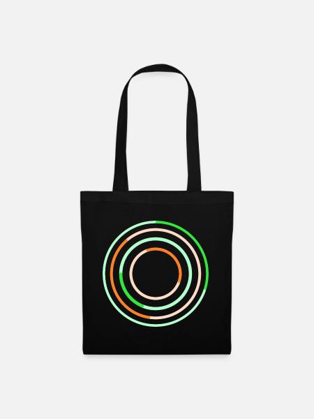 Abstract Circular Line Art Design - Tote Bag - black