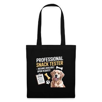 Chien Casse-croûte Tester CV disponible Blague - Sac en tissu - noir - Devant