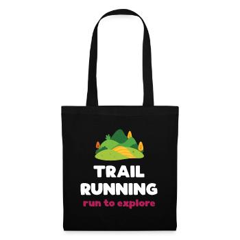 Trailrunning – Laufen, um die Welt zu erkunden - Stoffbeutel - Schwarz - Vorne