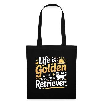 Life Is Golden Retriever Citation Design - Sac en tissu - noir - Devant