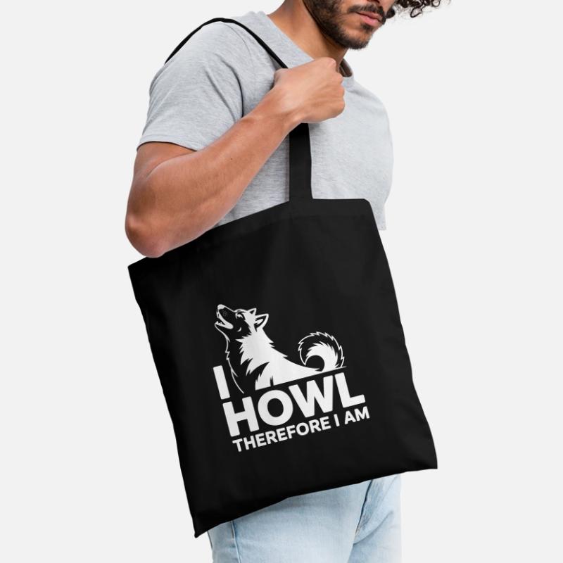 Ich heule, also bin ich ein heiserer Wolf Stoffbeutel