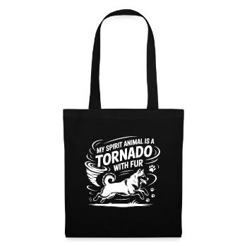 Tornado With Fur Dog Lover Funny Spirit Animal - Tote Bag - black - Front