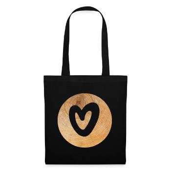 Cercle Bois Coeur Noël Amour Amour Nature Bio - Sac en tissu - noir - Devant