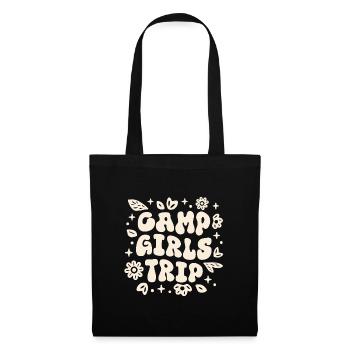 Camp Mädchen Ausflug Camping Besties Nacht Girly Retro - Stoffbeutel - Schwarz - Vorne
