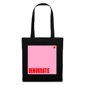 Politik Demokratie Herz - Stoffbeutel - Schwarz - Vorne