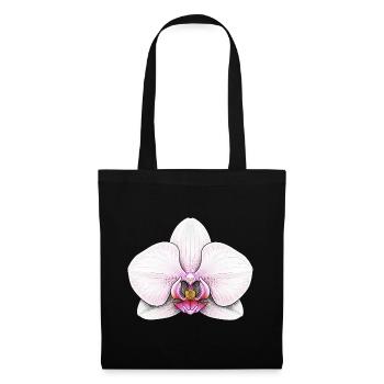 Elegante Orchideen-Illustration für Mode - Stoffbeutel - Schwarz - Vorne