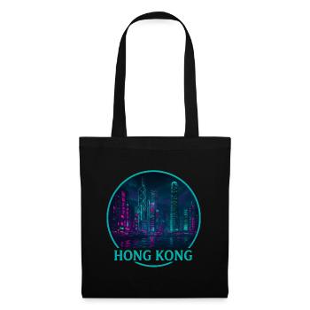 Hong Kong Souvenir Cyberpunk - Stoffbeutel - Schwarz - Vorne