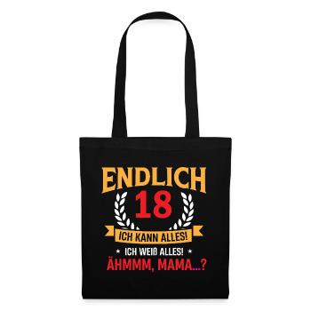 Finally 18 Birthday Saying Design - Tote Bag - black - Front