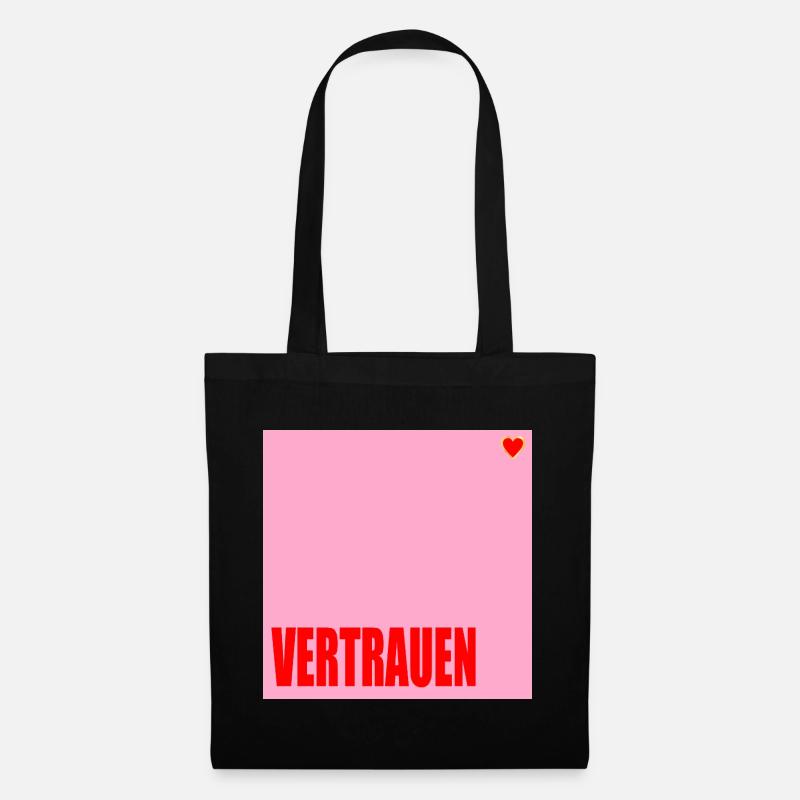 VERTRAUEN HERZ - Stoffbeutel - Schwarz