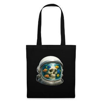 Astronaut Helmet Fish Tank Art with Fishes - Tote Bag - black - Front