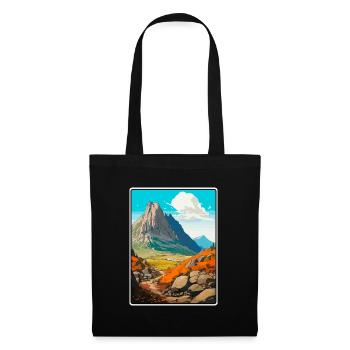 Dolomiten Italien Berglandschaft Illustration - Stoffbeutel - Schwarz - Vorne