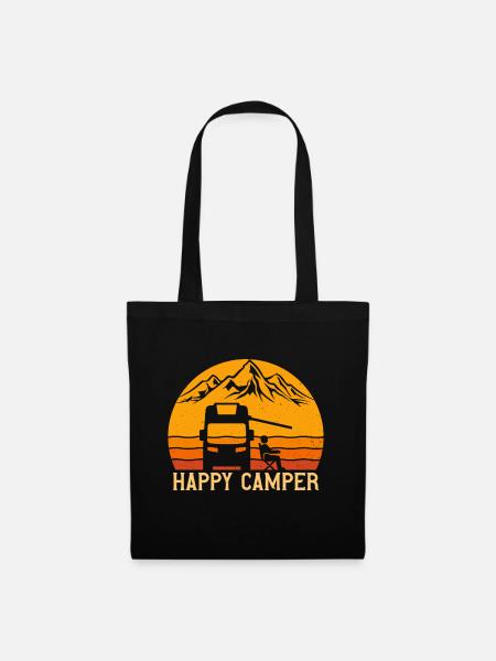 Happy Camper Camper Camping - Stoffbeutel - Schwarz