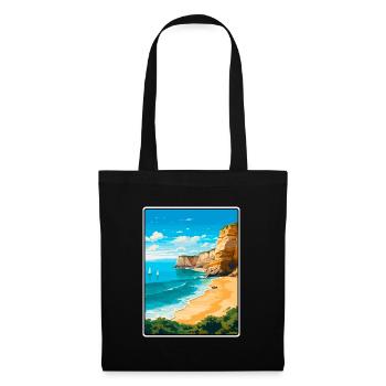 Algarve Portugal Vintage-Reiseplakat Stadtlandschaft - Stoffbeutel - Schwarz - Vorne