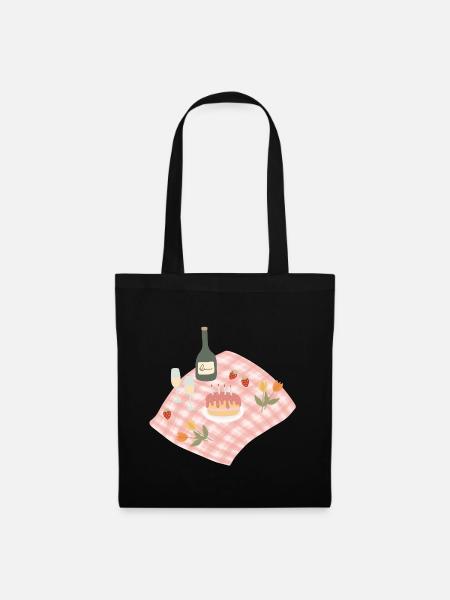 Feier Picknick Party Design - Stoffbeutel - Schwarz