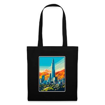 Santiago Chile Vintage-Reiseplakat Cityscape WPA - Stoffbeutel - Schwarz - Vorne