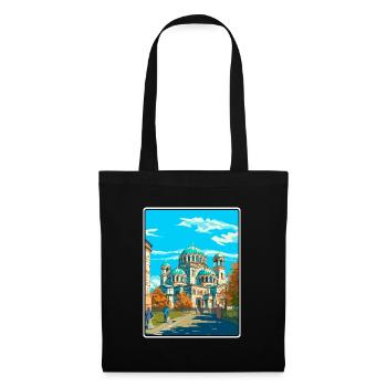 Sofia Bulgarien Vintage-Reiseplakat Cityscape WPA - Stoffbeutel - Schwarz - Vorne
