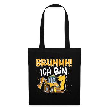 7th Birthday Excavator - Tote Bag - black - Front