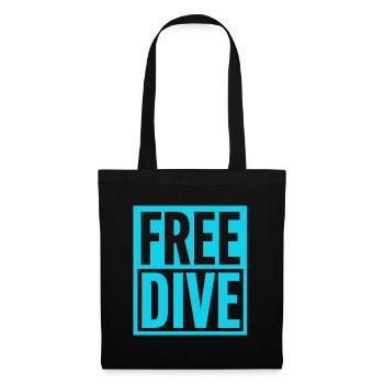 FREE DIVE Kühnes typografisches, lebendiges Design - Stoffbeutel - Schwarz - Vorne