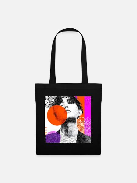 Wraparound Abstract Pop Art Portrait - Tote Bag - black