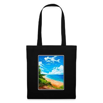 Lake Michigan USA Vintage-Reiseplakat Stadtlandschaft - Stoffbeutel - Schwarz - Vorne
