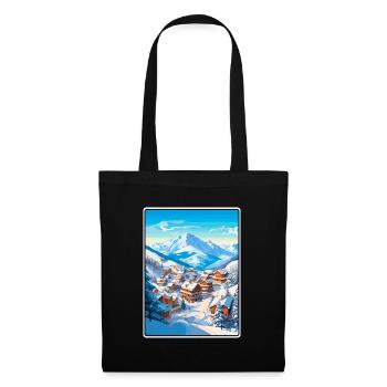 Meribel France Vintage Travel Poster Cityscape WPA - Tote Bag - black - Front