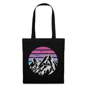 Mountains Retro Sun - Tote Bag - black - Front