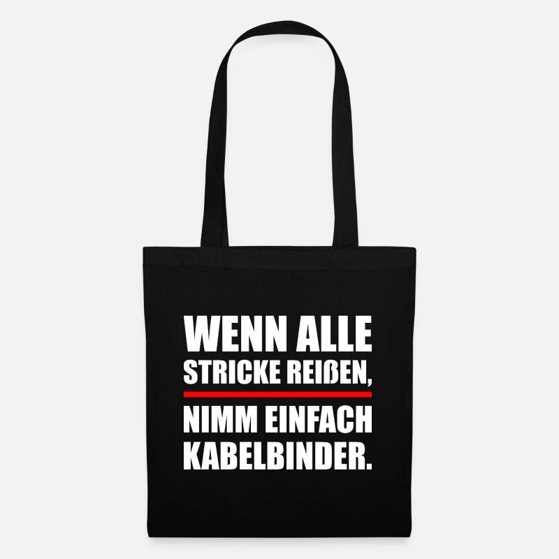 Lustige Handwerker Sprüche - Stoffbeutel - Schwarz