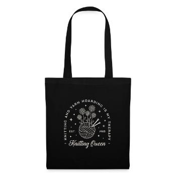 Le tricot est ma thérapie l’accumulation de fils tricoteuse drôle - Sac en tissu - noir - Devant