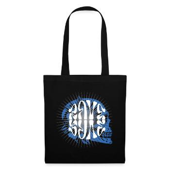 Musique rave Crâne éthéré aux lignes rayonnantes - Sac en tissu - noir - Devant