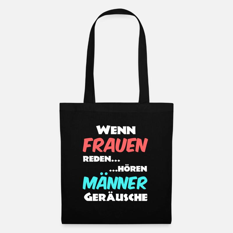 Männer und Frauen Sprüche - Stoffbeutel - Schwarz