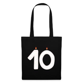 Feierlicher 10. Geburtstag Streusel Design - Stoffbeutel - Schwarz - Vorne