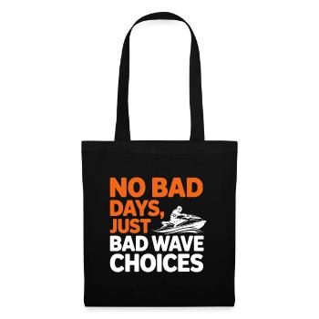 Funny Jetski Bad Wave Choices  - Tote Bag - black - Front