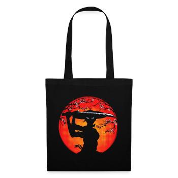 Samurai-Mädchen - Stoffbeutel - Schwarz - Vorne