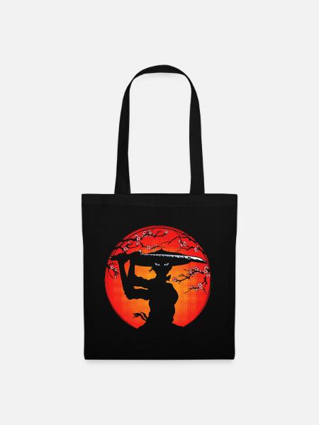 Samurai-Mädchen - Stoffbeutel - Schwarz