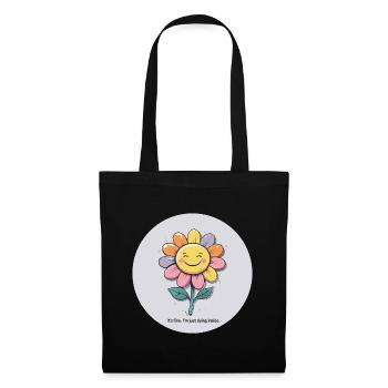 Fleur gaie - Sac en tissu - noir - Devant