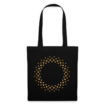 En forme d’anneau, motif de points dorés - Sac en tissu - noir - Devant