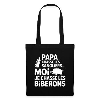 Humor Parent Child Hunting Wild Boars - Tote Bag - black - Front