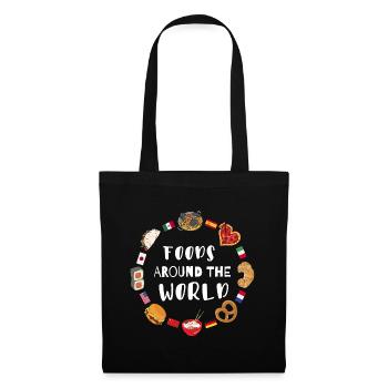 Nourriture du monde entier - Sac en tissu - noir - Devant