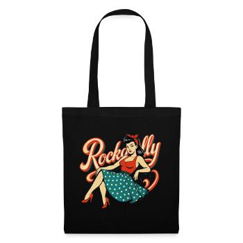 Rockabilly Femme RocknRoll Jupon Cadeau Années 50 - Sac en tissu - noir - Devant