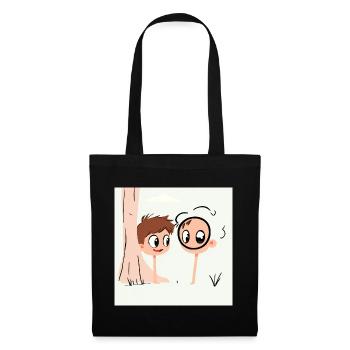 Croquis humoristique pour enfants avec breloque licorne - Sac en tissu - noir - Devant