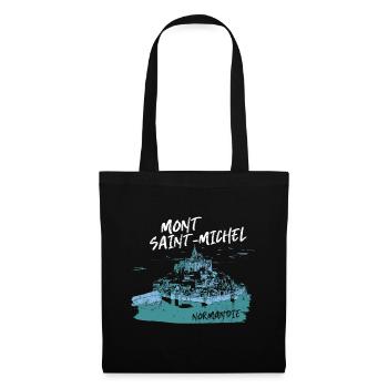 Mont Saint-Michel Blue Watercolor - Tote Bag - black - Front