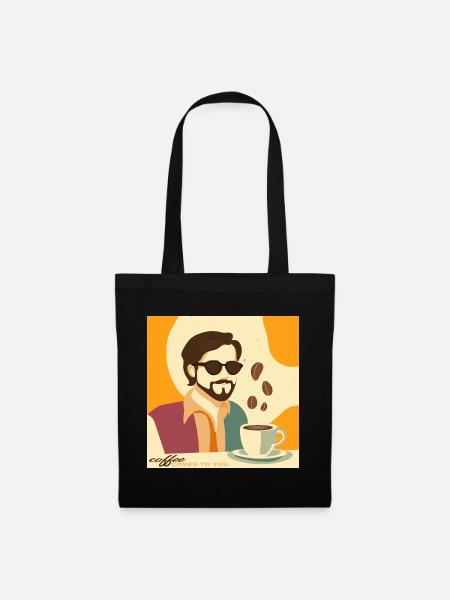 Café vintage / rétro Affiche - Sac en tissu - noir