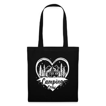 Love Camping Crew / Coeur Caravane Montagnes Design - Sac en tissu - noir - Devant