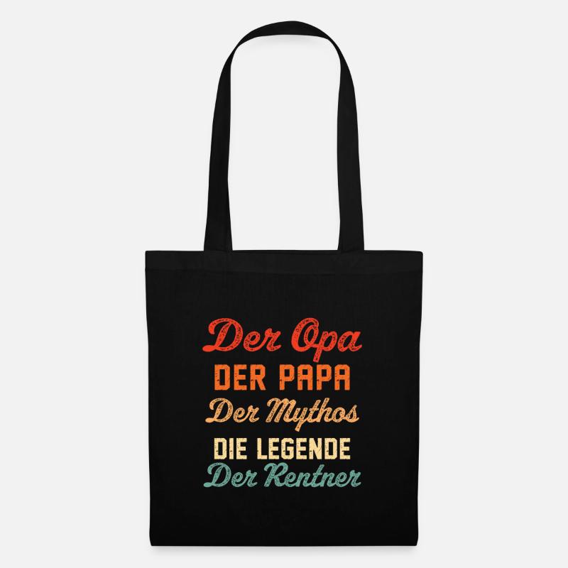 Opa Papa Rentner  - Stoffbeutel - Schwarz