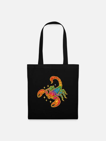 Rainbow Glitter Scorpio - Tote Bag - black
