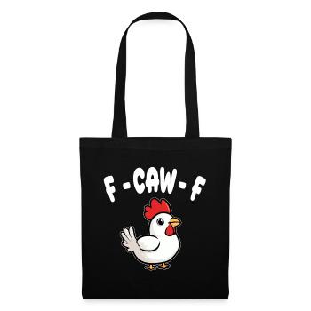 F-CAW-F - Huhn - Stoffbeutel - Schwarz - Vorne